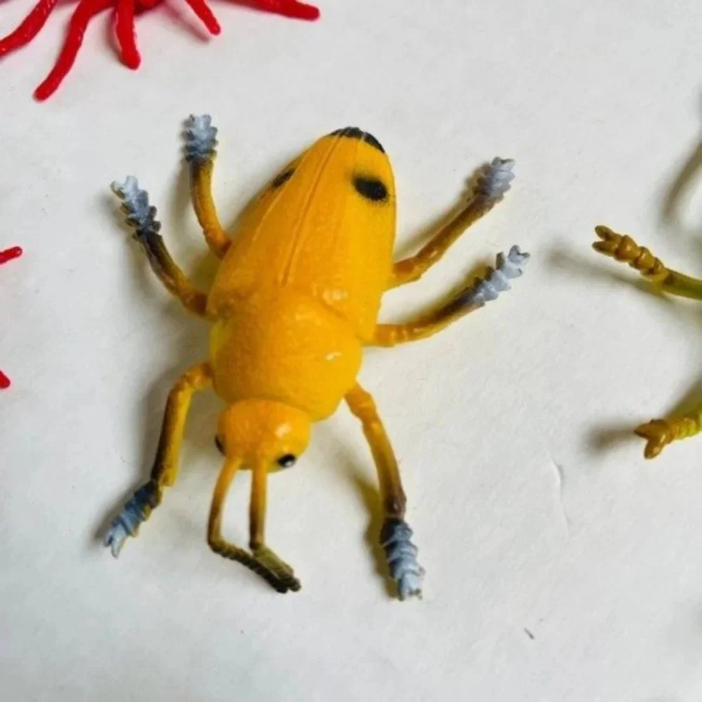 Insects Bugs Animal Figure Red Lady Bug Spider Grasshopper 2 Inch 6 Pieces